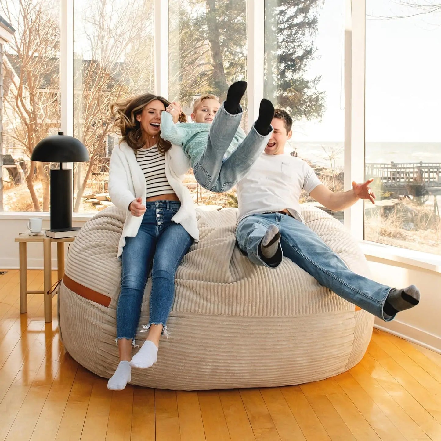 6 Feet Giant Foam Filled Bean Bag Chair with Removable Cover