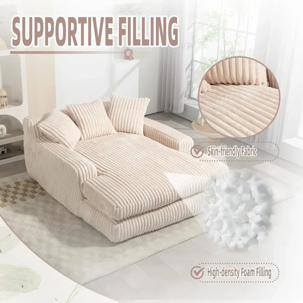 Oversized Chaise Lounge Chair/ Love Seat, Indoor
