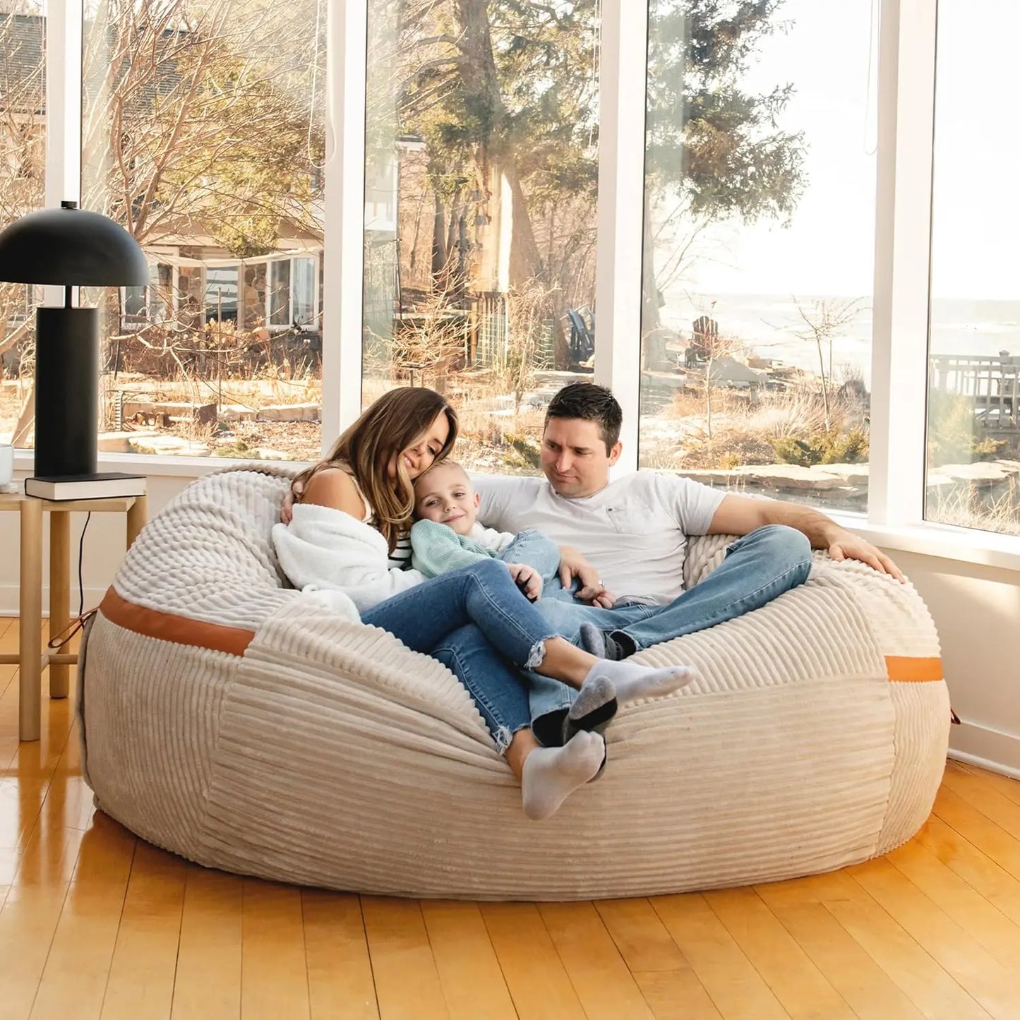6 Feet Giant Foam Filled Bean Bag Chair with Removable Cover