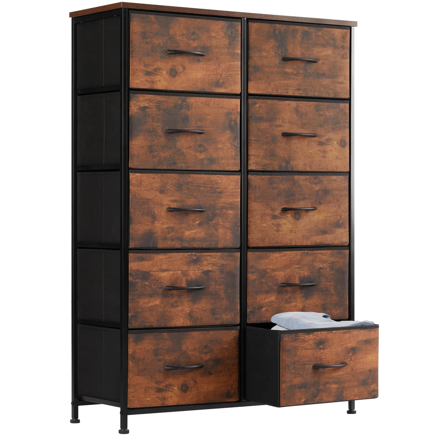 Bedside Table/Chest With 10 Fabric Drawers
