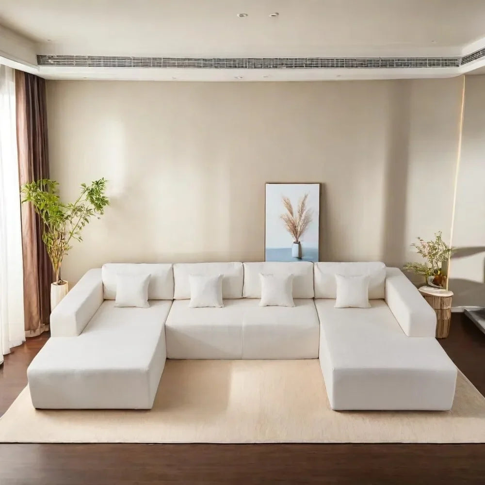 U-Shaped Modular Sectional Sofa/Couches with Plush Cushions