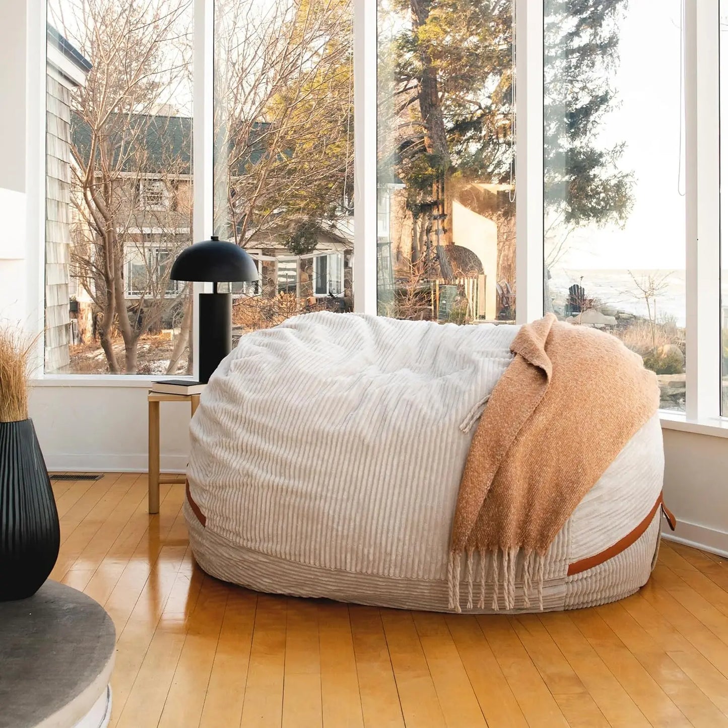 6 Feet Giant Foam Filled Bean Bag Chair with Removable Cover