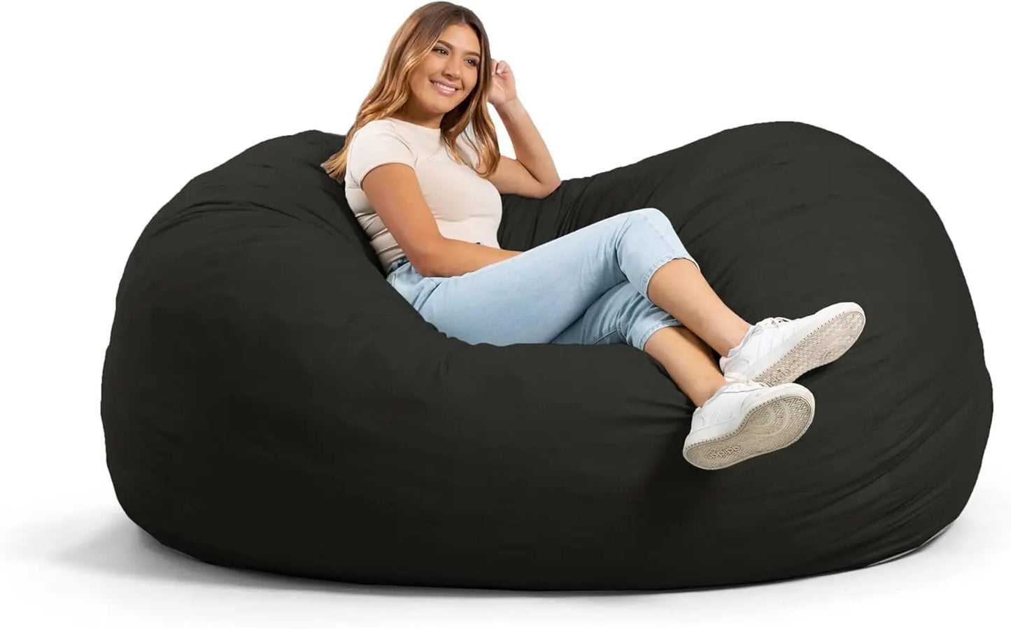 6 Feet Giant Foam Filled Bean Bag Chair with Removable Cover