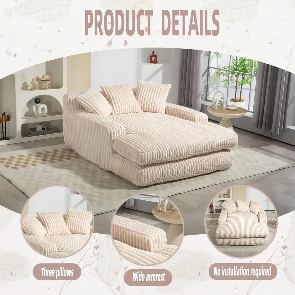 Oversized Chaise Lounge Chair/ Love Seat, Indoor