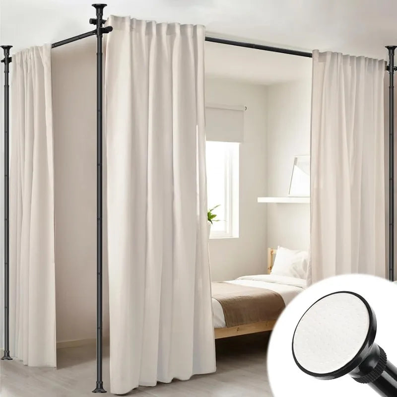 Room Divider, No Drilling Curtain Rod for Room Separation