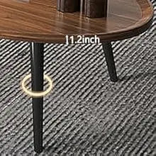 Mid Century Modern Coffee Table, Oval+ Round Side Table Set