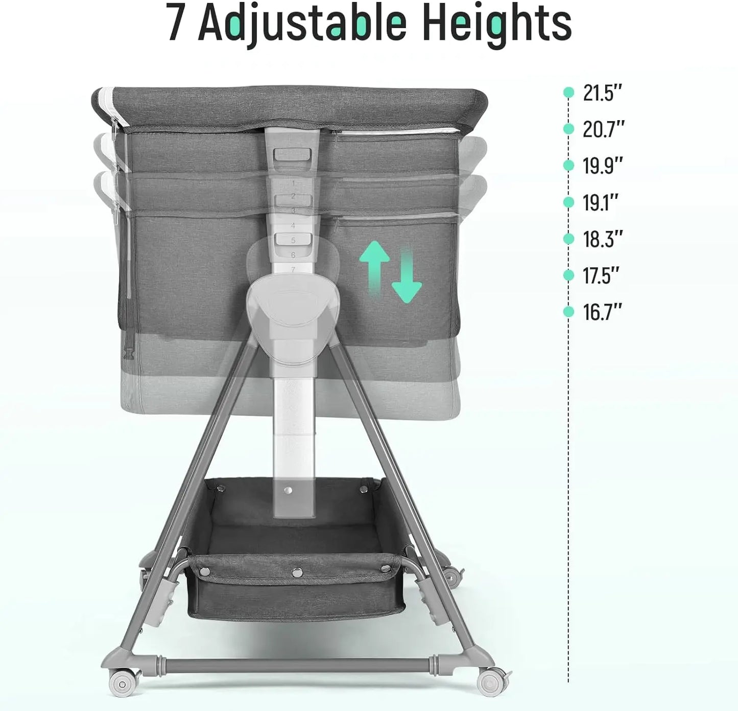 Baby Bassinet With Storage Basket, Beside Sleeper And Wheels to Reduce Mom's Fatigue