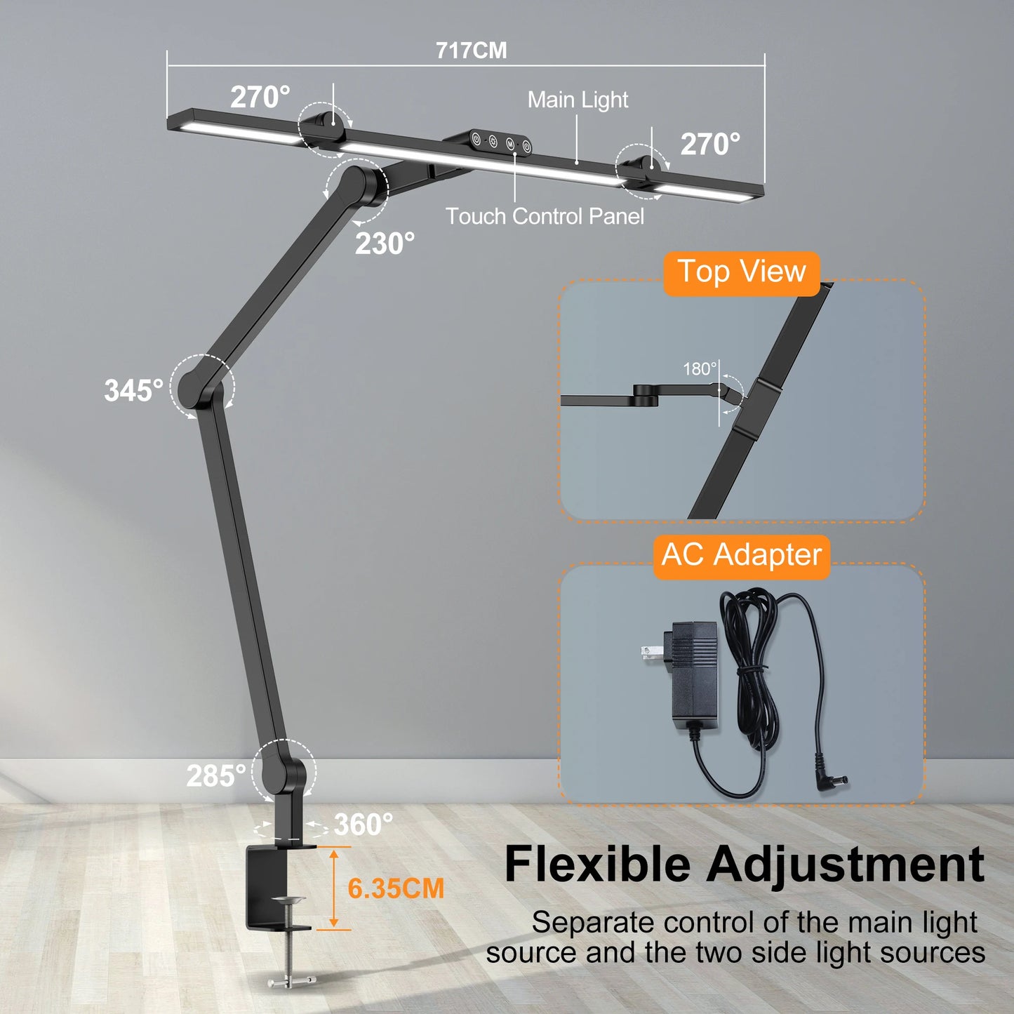 Led Desk Lamp with Clamp, Architect Desk Lamp for Home Office