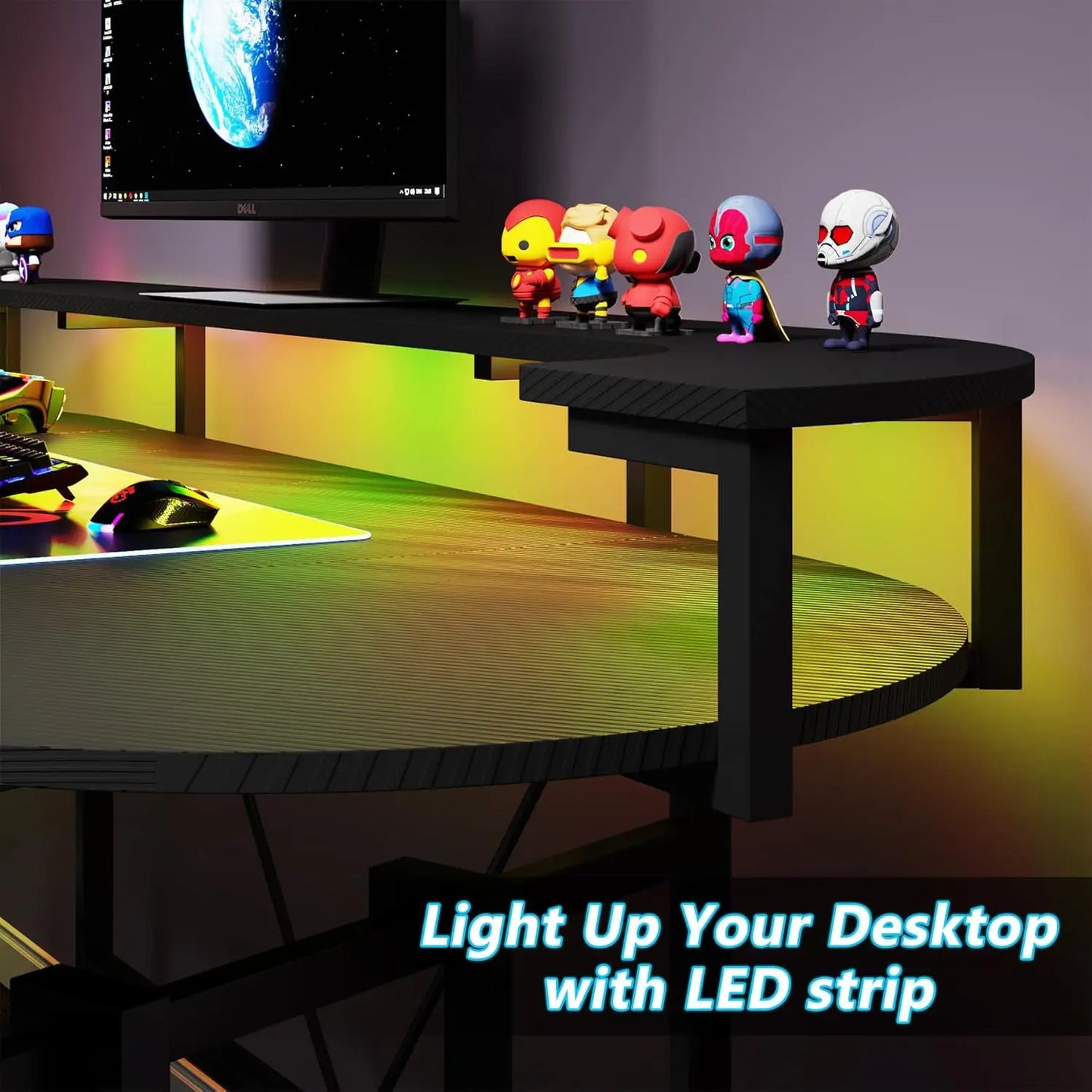 75 Inch Gaming Desk with Monitor Shelf