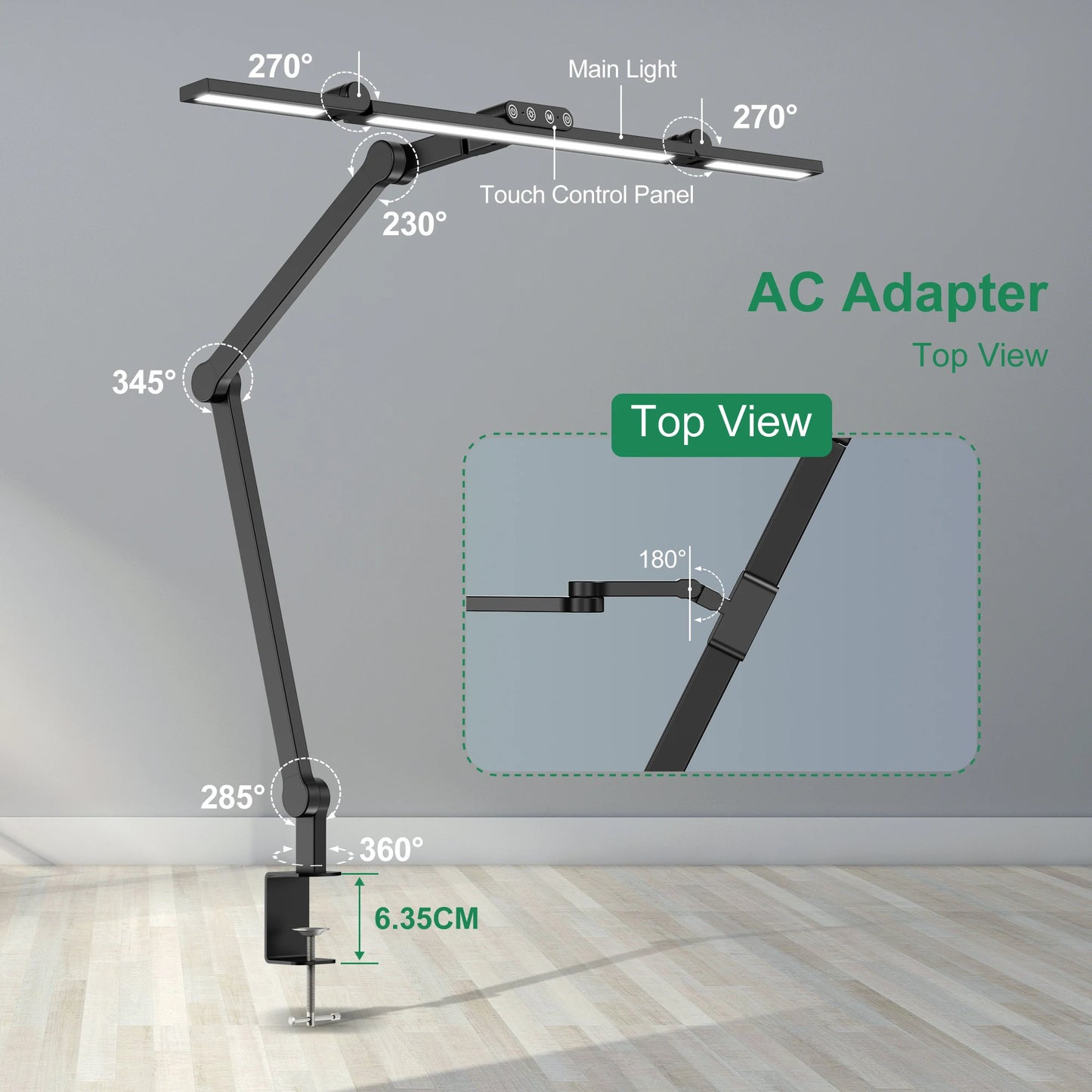 Led Desk Lamp with Clamp, Architect Desk Lamp for Home Office