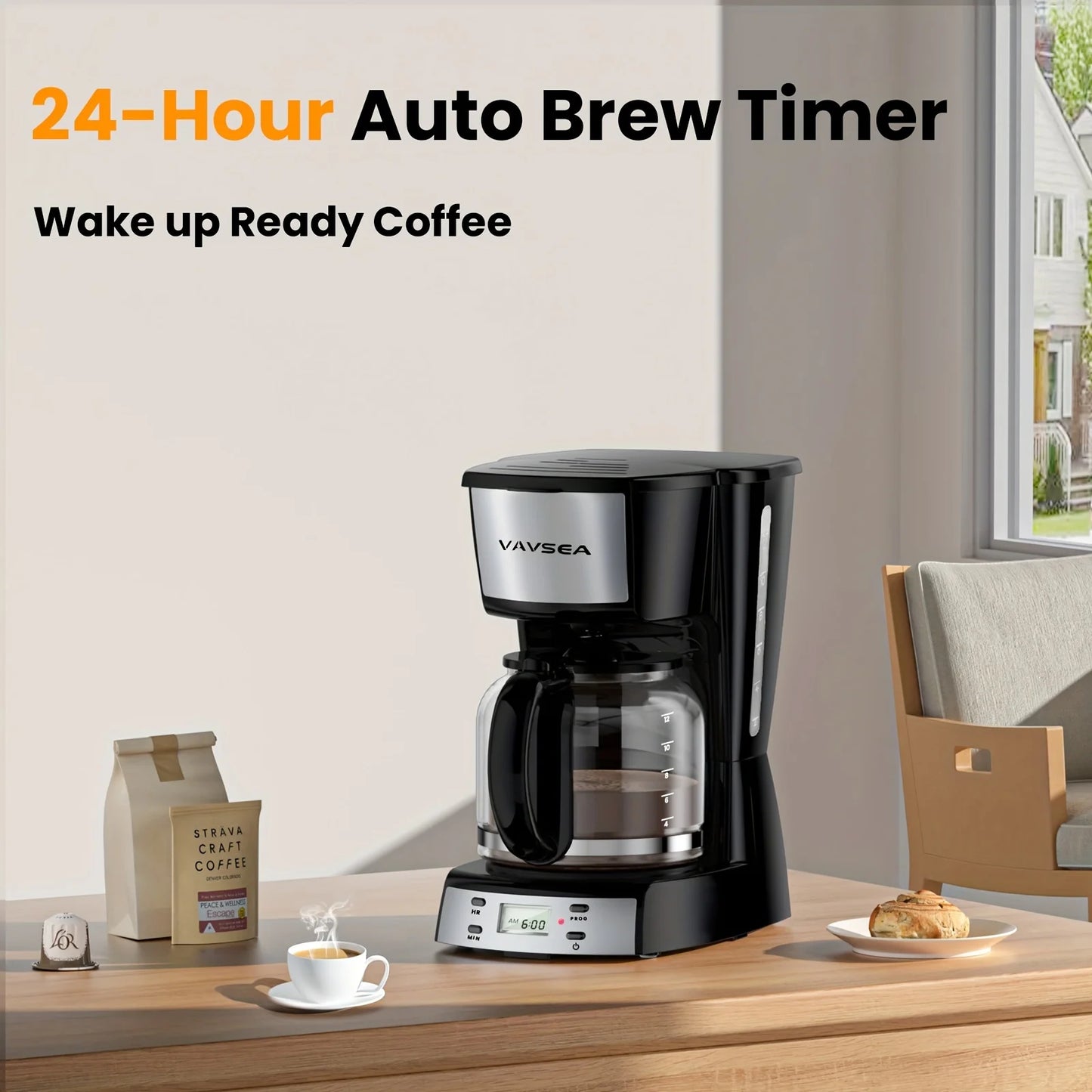12 Cup Programmable Coffee Maker, Auto Shut off
