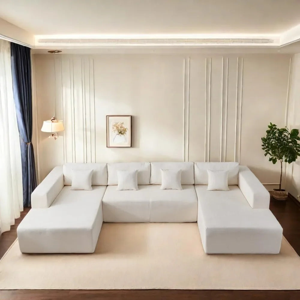 U-Shaped Modular Sectional Sofa/Couches with Plush Cushions