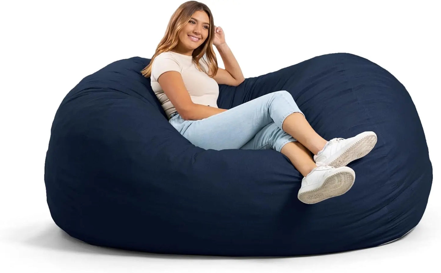 6 Feet Giant Foam Filled Bean Bag Chair with Removable Cover