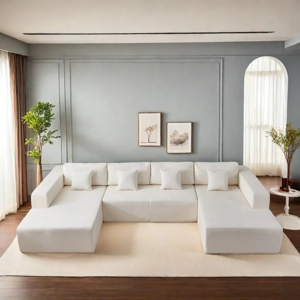 U-Shaped Modular Sectional Sofa/Couches with Plush Cushions