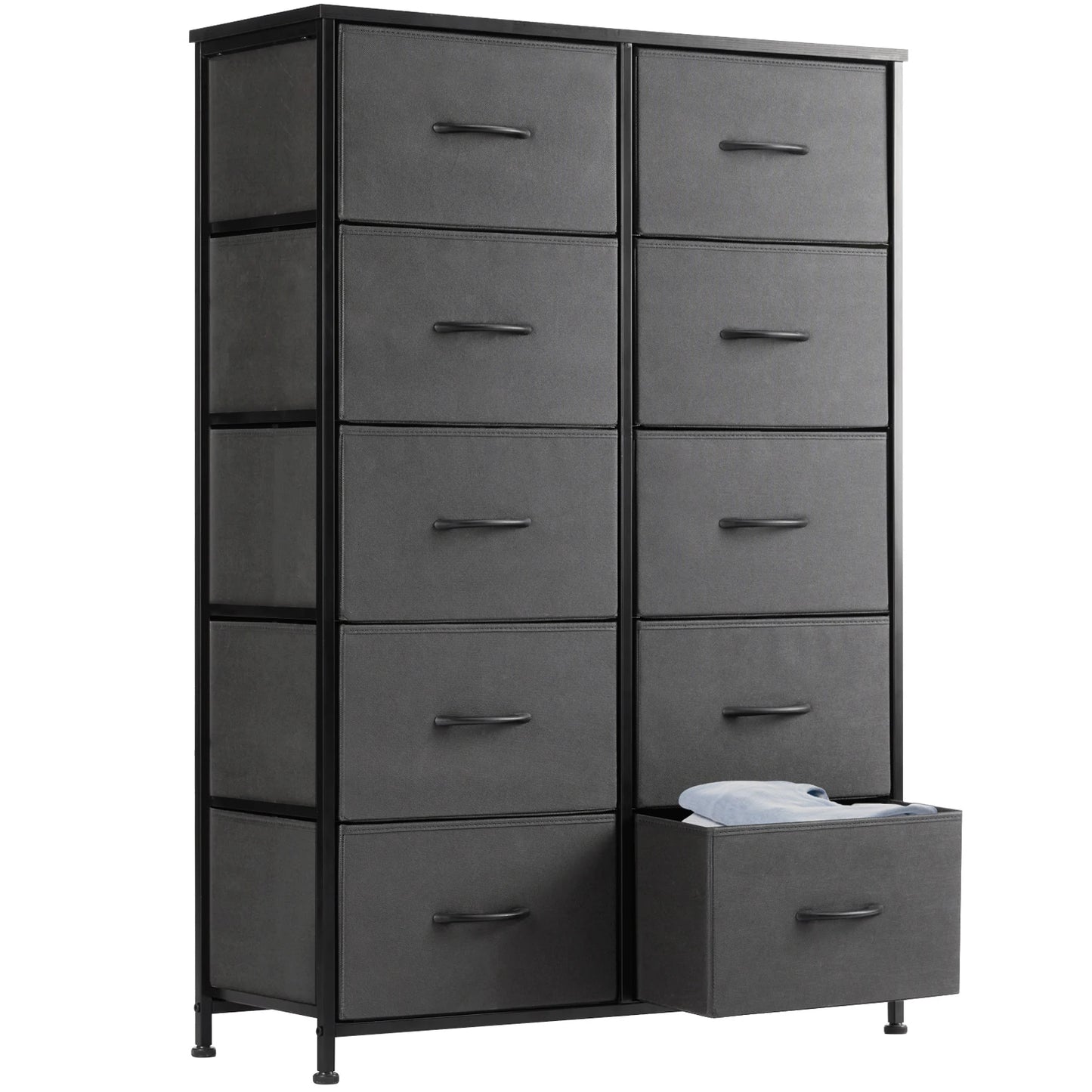 Bedside Table/Chest With 10 Fabric Drawers