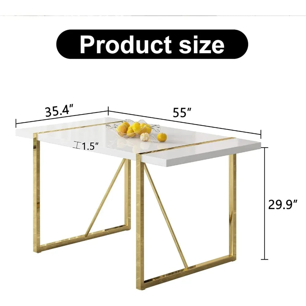 7 Piece Modern Dining Room Set w/Metal Frame & Padded Seat