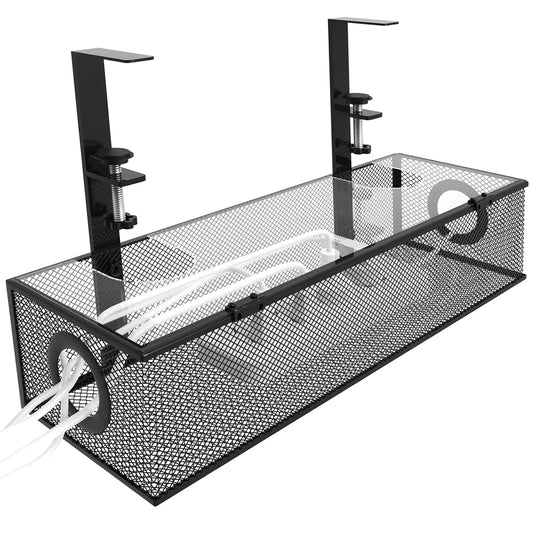 Under Desk Box Tray Wire Management & Cord Organizer