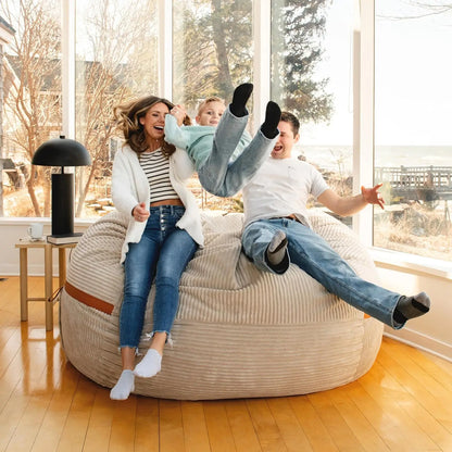 6 Feet Giant Foam Filled Bean Bag Chair with Removable Cover