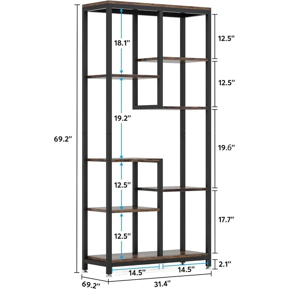 6-Tier Tall Bookshelf Bookcase