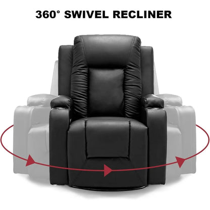 Swivel Recliner/Rocking Chair w/Cup Holders, Heat and Massage
