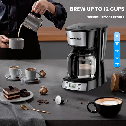 12 Cup Programmable Coffee Maker, Auto Shut off