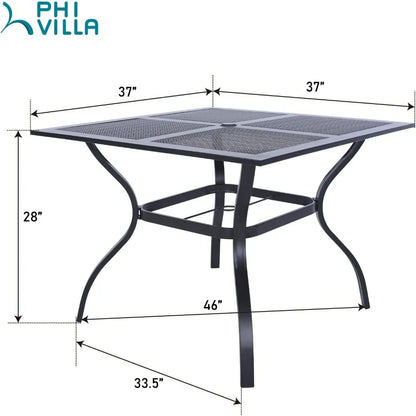 37 Inch Metal Patio Dining Table w/Mesh top