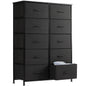 Bedside Table/Chest With 10 Fabric Drawers