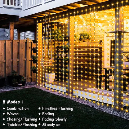 300 LEDs Solar Curtain Outdoor Lights