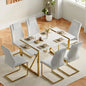 7 Piece Modern Dining Room Set w/Metal Frame & Padded Seat