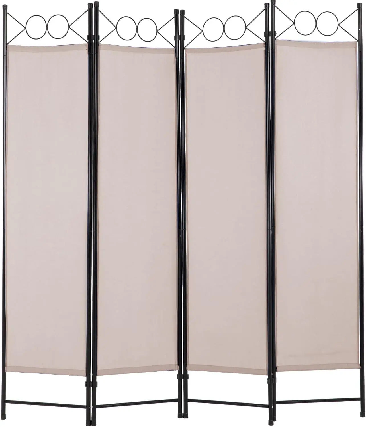 4 Panel Room Divider 6FT Steel Frame Screen Folding Privacy Divider Freestanding Partition for Home Office Bedroom