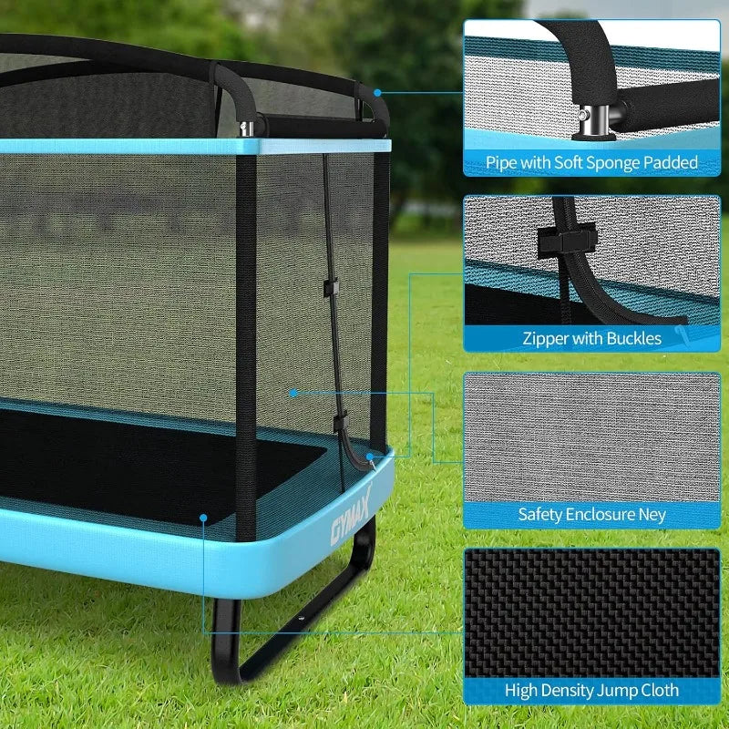 6 Ft Enclosed Trampoline for Kids & Toddlers with Swing