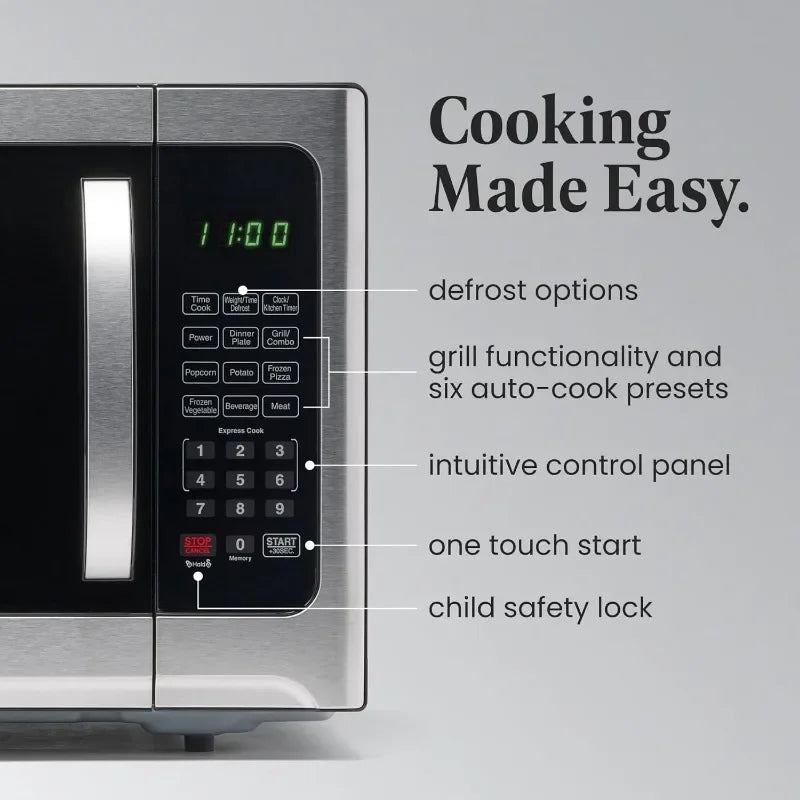 1.2 Cu.Ft. Microwave Oven, 1000 Watt with LED Lighting