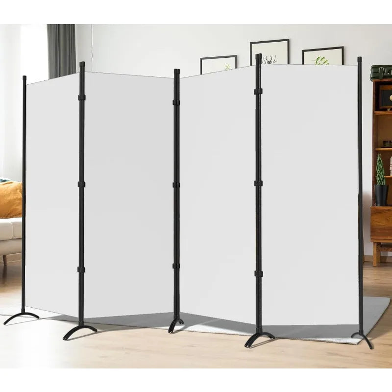 4 Panel Room Dividers, Folding Privacy Screen Partition Steel Frame