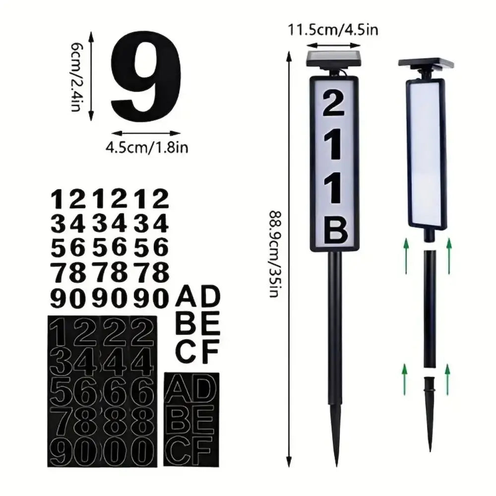 1 pc Solar Powered Address Sign Light With Stake
