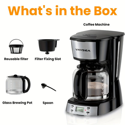 12 Cup Programmable Coffee Maker, Auto Shut off