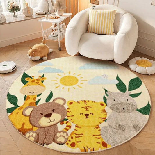 Cartoon Animal Round Bedroom Rug/Mat