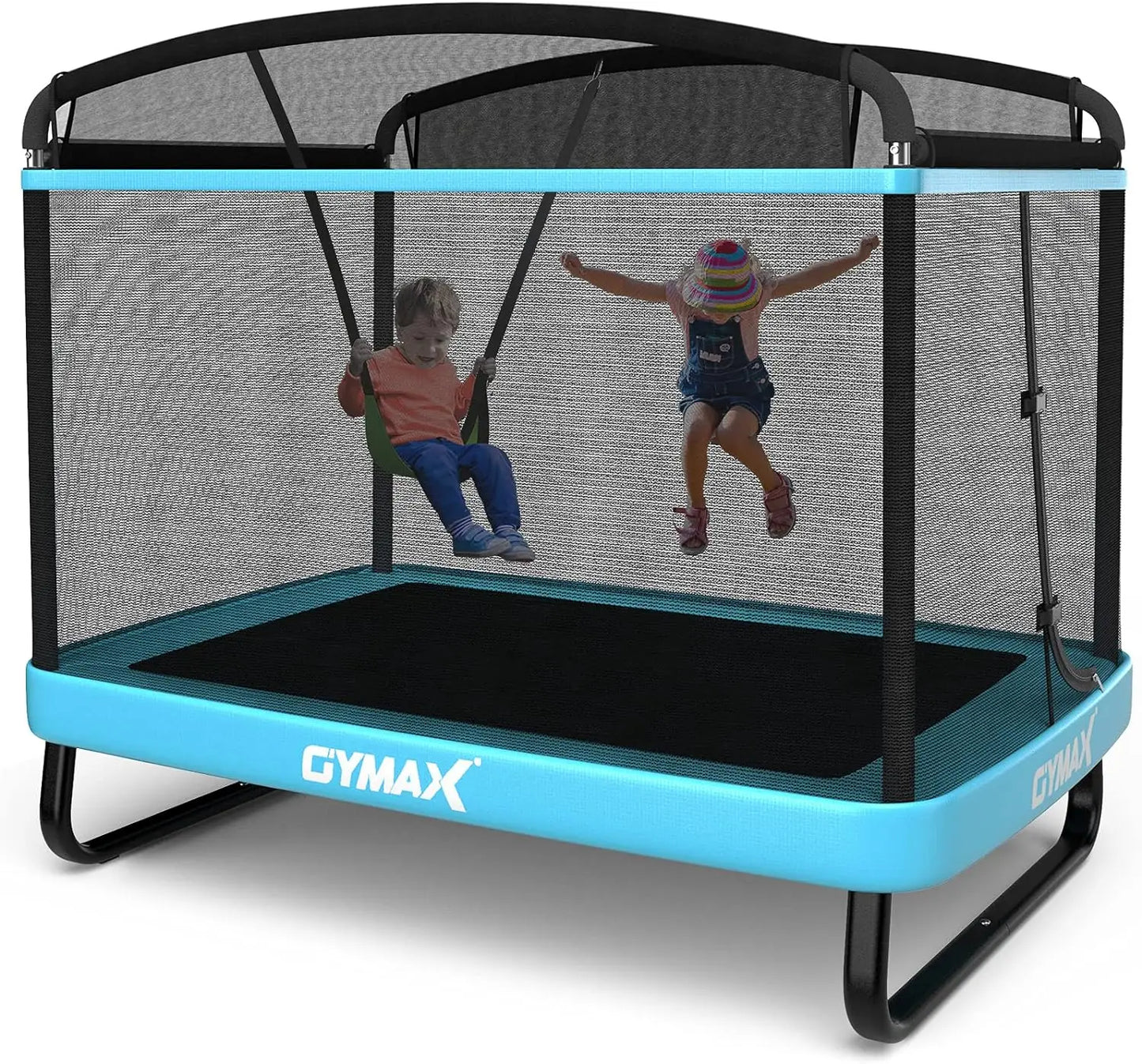 6 Ft Enclosed Trampoline for Kids & Toddlers with Swing