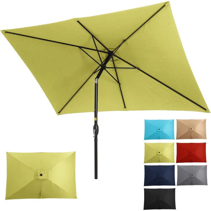 6.5 x 10 Ft Rectangular Patio Umbrella with Crank