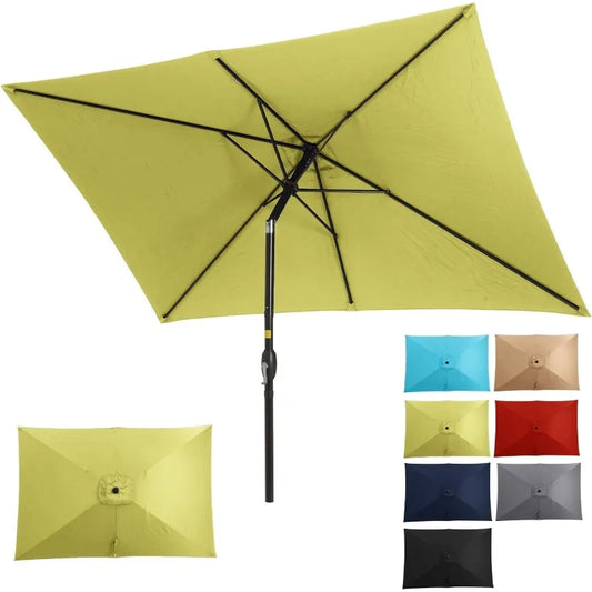 6.5 x 10 Ft Rectangular Patio Umbrella with Crank