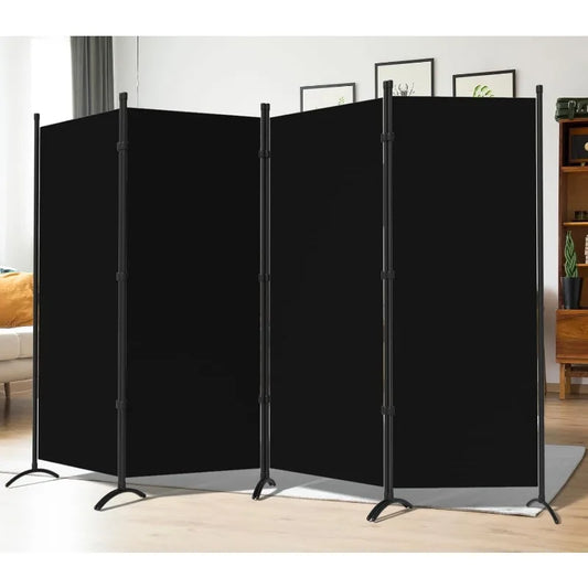 4 Panel Room Dividers, Folding Privacy Screen Partition Steel Frame