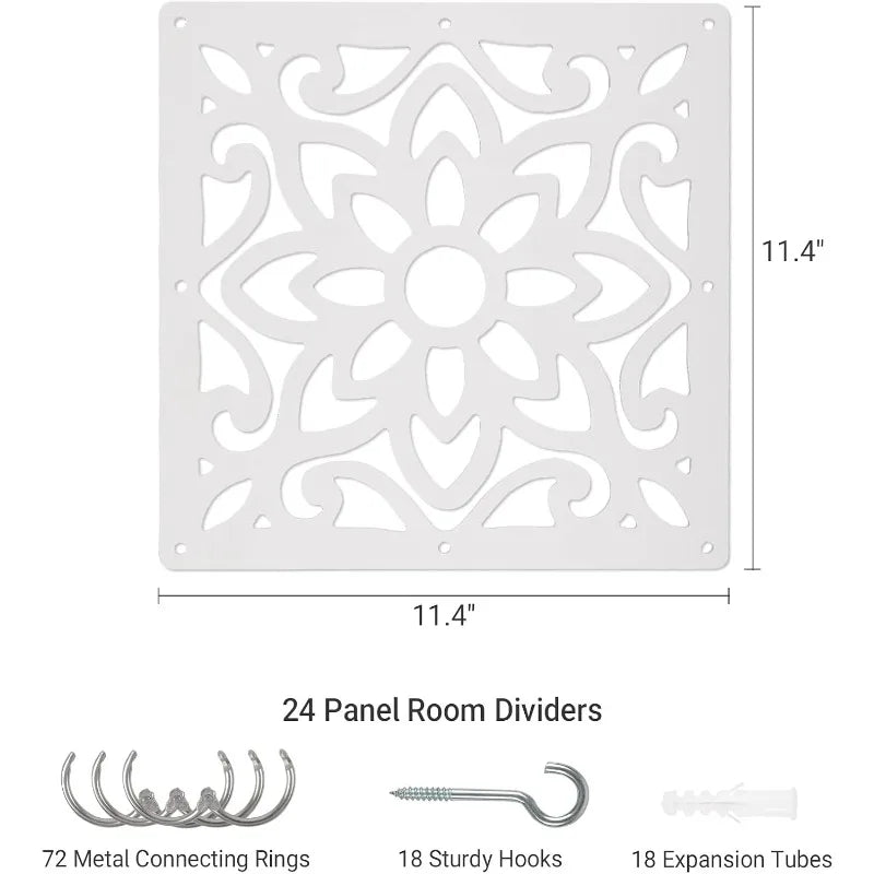 24 PCS Hanging Room Divider, Decorative Thick Wall Screen Panels