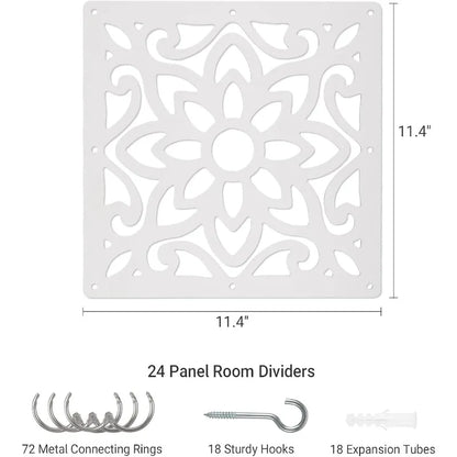 24 PCS Hanging Room Divider, Decorative Thick Wall Screen Panels