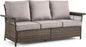 3 Seat Patio Wicker Sofa/Couch with Water-Resistant Cushions
