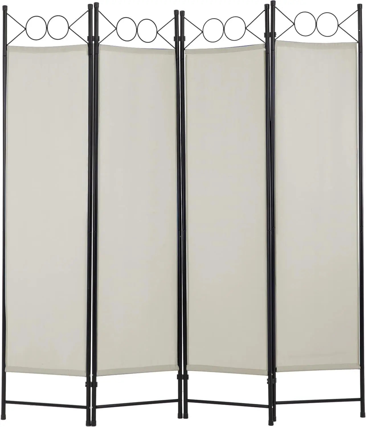 4 Panel Room Divider 6FT Steel Frame Screen Folding Privacy Divider Freestanding Partition for Home Office Bedroom