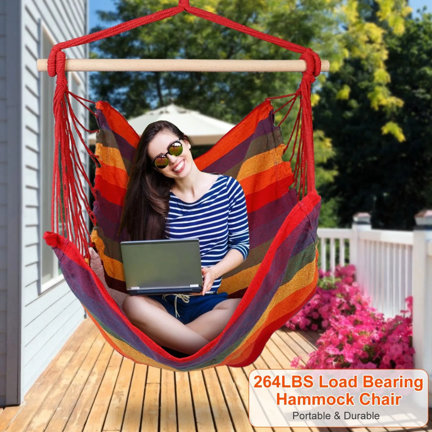265 Lbs Portable Canvas  Seat Hammock Chair