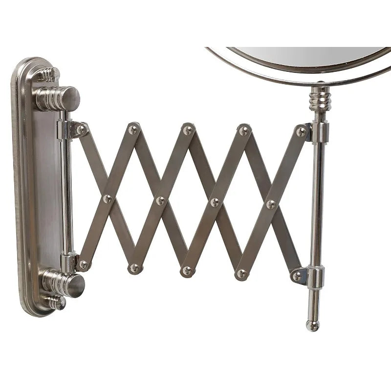 8 Inch Wall Mount Extendable Mirror, Double Sided with 7X Magnification