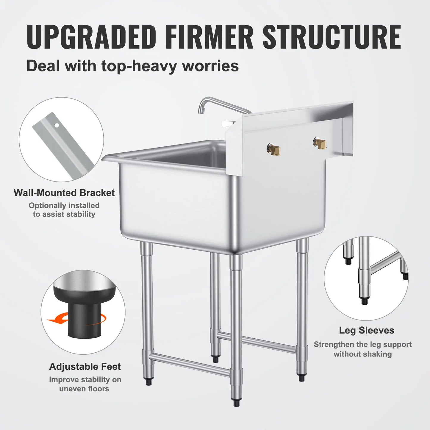 Stainless Steel Utility Sink w/Faucet