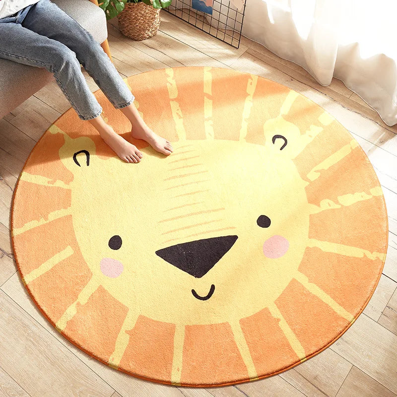 Cartoon Animal Round Bedroom Rug/Mat