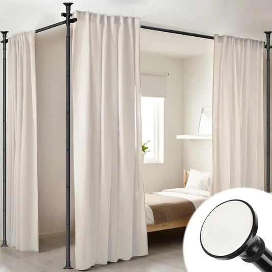 Room Divider, No Drilling Curtain Rod for Room Separation