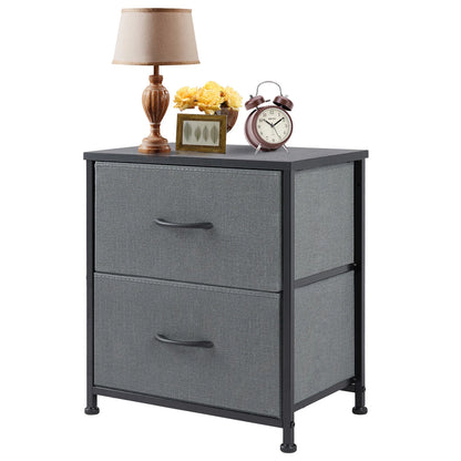 Nightstand With 2 Fabric Drawers
